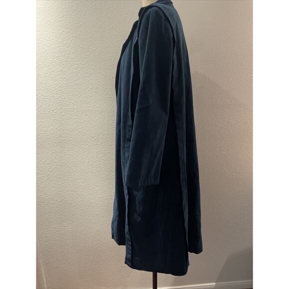 charles klein, blue suede long open coat, vintage , no size tag - Picture 6 of 9